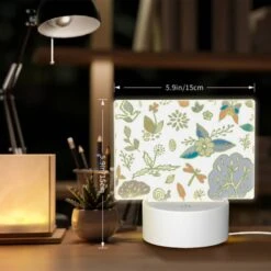 Rectangular Acrylic Night Light, A Colorful Floral Pattern With Various Plants And Flowers. 5 Rectangular Acrylic Night Light, A Colorful Floral Pattern With Various Plants And Flowers. -Pattern Diy Shop 391900395336d0330d00c661cfed59b0849c450d