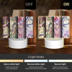 Rectangular Acrylic Night Light, Three Colorful Paintings Are Displayed Side By Side. -Pattern Diy Shop 3ba4534dca83ae78a0e8c89a870bf57b721e068f