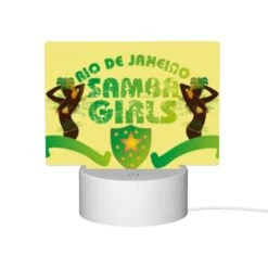 Rectangular Acrylic Night Light, A Yellow Sign With A Green Star And The Words Rio De Janeiro Samambaia Girls. -Pattern Diy Shop 3be8e4f43ec285c8fc03cf1c2131c2ee32302679