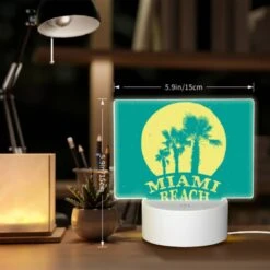 Rectangular Acrylic Night Light, A Logo For Miami Beach. -Pattern Diy Shop 3d262ff41748f86aca395e698608830b17e76910