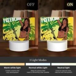 Rectangular Acrylic Night Light, A Woman With A Yellow Bikini Is Standing In Front Of A Tree With Birds Flying Around Her. -Pattern Diy Shop 3e609d93188d630965adaf1e5be705485b41fee1