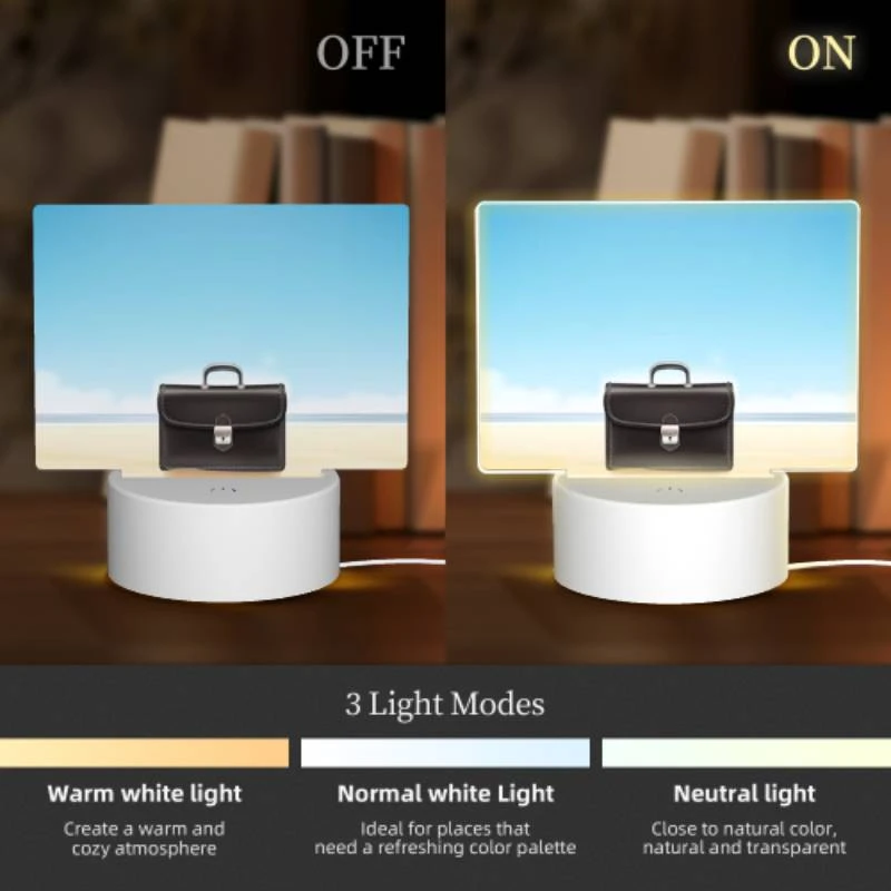 Rectangular Acrylic Night Light, A black briefcase is sitting on a beach. Rectangular Acrylic Night Light, A Black Briefcase Is Sitting On A Beach. -Pattern Diy Shop 3eec3f101f715d88d24a13937f33a72e53b06a29