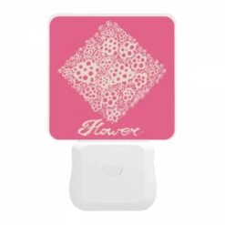 Night Light, A Pink Square With White Flowers On It. -Pattern Diy Shop 40030fee8099dd7d7e50392359293508c1e016f6