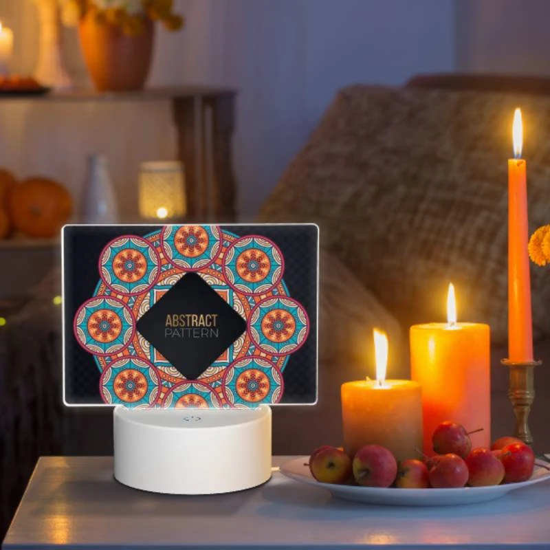 Rectangular Acrylic Night Light, A colorful abstract pattern is displayed in a circle. Rectangular Acrylic Night Light, A Colorful Abstract Pattern Is Displayed In A Circle. -Pattern Diy Shop 416553a42631d853d7e0602198caa0f500bbd250