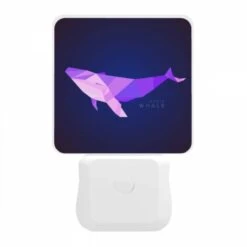 Night Light, A Purple And Pink Whale Is Shown In A Blue Background. -Pattern Diy Shop 41b16078dc20fd6819349d1d0b70d1d9134c2560