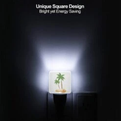 Night Light, A Green Palm Tree On A Sandy Beach. -Pattern Diy Shop 41b8e95ea6ae046e6903961c5e8791535cfbd732