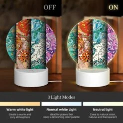 Round Acrylic Night Light, Four Different Colored Designs Of A Sunflower. -Pattern Diy Shop 41dca3a2a1baa9dd903326a58ab42026d0eba091