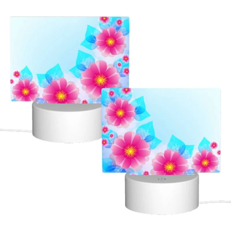 Rectangular Acrylic Night Light, A blue and pink flower arrangement. Rectangular Acrylic Night Light, A Blue And Pink Flower Arrangement. -Pattern Diy Shop 42c5713a00514347572e5c5073300e119ebd1eb0