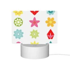 Rectangular Acrylic Night Light, A Collection Of Colorful Flower Icons. -Pattern Diy Shop 437e54abf2291f84926303c9e7089f5137342d35