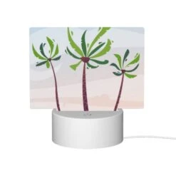 Rectangular Acrylic Night Light, Three Palm Trees Are Standing In The Sand. -Pattern Diy Shop 462630912195a4c097c402fe3b92733580cfd131