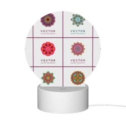 Round Acrylic Night Light, A Collection Of Colorful Geometric Shapes. -Pattern Diy Shop 46a1c3535e0446c064f665163754e9c4f06b3cf8