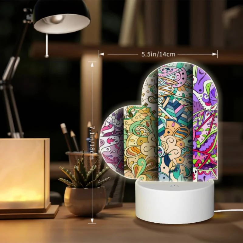 Love Acrylic Night Light, Three colorful and intricate designs are displayed on a row of paper. Love Acrylic Night Light, Three Colorful And Intricate Designs Are Displayed On A Row Of Paper. -Pattern Diy Shop 473b8d73f278665219c171b2c8e19f3afe12c154