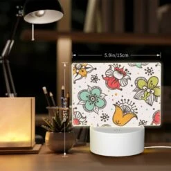 Rectangular Acrylic Night Light, A Colorful Floral Pattern With A Bird And A Fox. 5 Rectangular Acrylic Night Light, A Colorful Floral Pattern With A Bird And A Fox. -Pattern Diy Shop 4c9fa072c2a9fc3014ffcad2dbc60f414381be8c