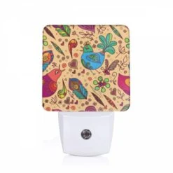 Night Light, A Colorful Bird With A Heart On Its Chest.