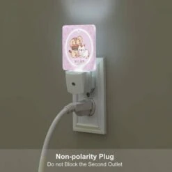 Night Light Set Of 2, A Dog And A Cat Are Sitting Together In A Pink Circle. -Pattern Diy Shop 4eff2cb96fb83f538946d58d884c63932c46d019