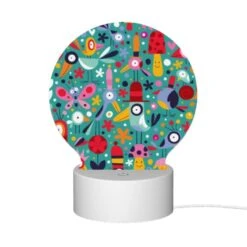 Round Acrylic Night Light, A Colorful And Vibrant Image Of Birds And Flowers. 9 Round Acrylic Night Light, A Colorful And Vibrant Image Of Birds And Flowers. -Pattern Diy Shop 4f2cc405137029b41d48dc52f9c9c58f141edcd7