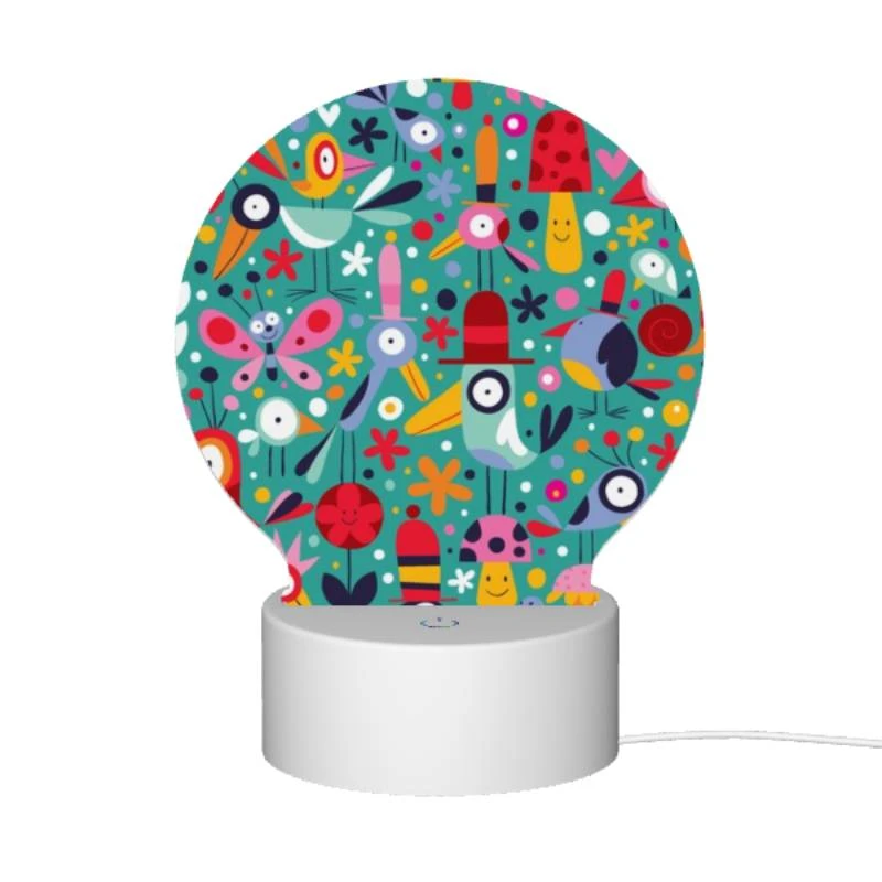 Round Acrylic Night Light, A colorful and vibrant image of birds and flowers. Round Acrylic Night Light, A Colorful And Vibrant Image Of Birds And Flowers. -Pattern Diy Shop 4f2cc405137029b41d48dc52f9c9c58f141edcd7