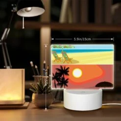 Rectangular Acrylic Night Light, A Beach Scene With A Sunset 5 Rectangular Acrylic Night Light, A Beach Scene With A Sunset -Pattern Diy Shop 4f651749ba88a7fcafeef5a31456a25c64e9355e