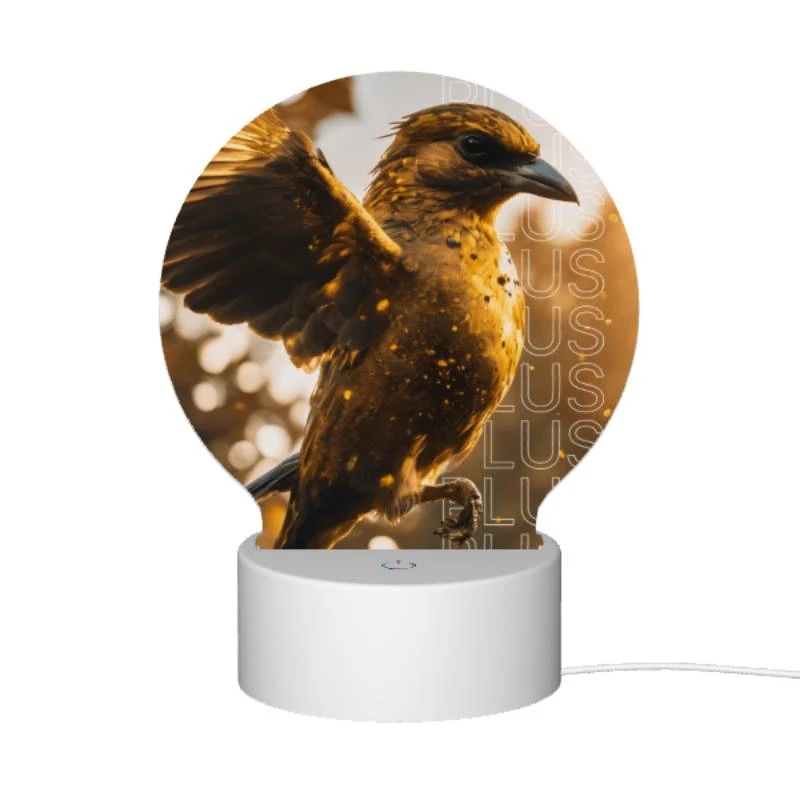 Round Acrylic Night Light, A bird with a yellow body and brown wings is perched on a branch. Round Acrylic Night Light, A Bird With A Yellow Body And Brown Wings Is Perched On A Branch. -Pattern Diy Shop 4fef3ffda77ce5eefaa259a7d8145e63ba1a0d0e