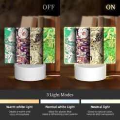 Rectangular Acrylic Night Light, Four Different Colored Designs Of A Dragon. -Pattern Diy Shop 505650a709f70fdeed0d4eab54f6f92504a863c9