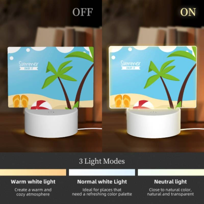 Rectangular Acrylic Night Light, A beach scene with a red and white ball Rectangular Acrylic Night Light, A Beach Scene With A Red And White Ball -Pattern Diy Shop 51f8bfe4147c993ae8fe9d529ecddc2a3501c039