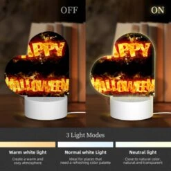 Love Acrylic Night Light, A Firey Sign That Says "Happy Halloween". -Pattern Diy Shop 530a9c4884a220e3f6cacd6a18f7849d9b5a46e1