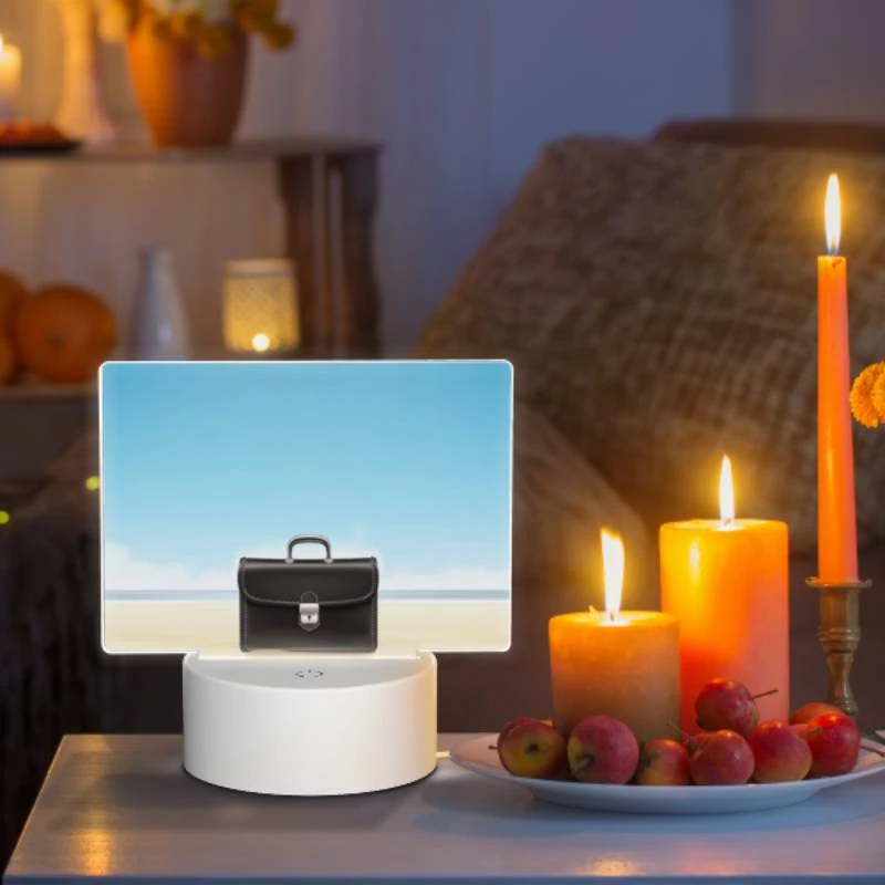 Rectangular Acrylic Night Light, A black briefcase is sitting on a beach. Rectangular Acrylic Night Light, A Black Briefcase Is Sitting On A Beach. -Pattern Diy Shop 55bcb88531802af68ff7ec503feb16b15de3b260