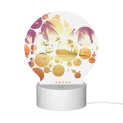 Round Acrylic Night Light, A Colorful Beach Scene With Palm Trees And A Sunset. 9 Round Acrylic Night Light, A Colorful Beach Scene With Palm Trees And A Sunset. -Pattern Diy Shop 55bf3da4ecdc3637e175671576c2ad17ed41f32e