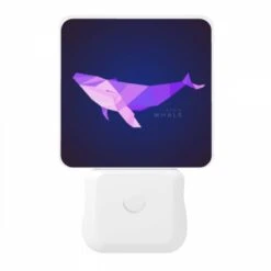 Night Light, A Purple And Pink Whale Is Shown In A Blue Background. -Pattern Diy Shop 59055a9f473c7aeb8c548673f9b163848cc78fbb