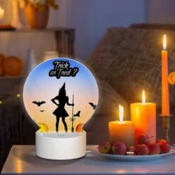 Round Acrylic Night Light, A Witch On A Broomstick With Pumpkins And Bats In The Background. 6 Round Acrylic Night Light, A Witch On A Broomstick With Pumpkins And Bats In The Background. -Pattern Diy Shop 5923e53a44bb39cea837fdd1b397a3e7872b9043