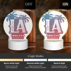 Round Acrylic Night Light, A Logo For The City Of Los Angeles. -Pattern Diy Shop 5953f8a9d4a7b50063133b2b35538bf95e6158b5