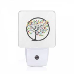 Night Light, A Colorful Tree With Leaves In Different Colors.