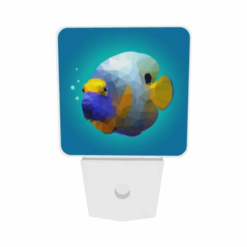 Night Light Set of 2, A blue and yellow fish with a black nose. Night Light Set Of 2, A Blue And Yellow Fish With A Black Nose. -Pattern Diy Shop 5ac83c9eae2b6da64e339fc1b34d8cca34f9f071