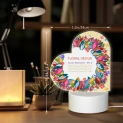 Love Acrylic Night Light, A Colorful Flower Design With A Variety Of Flowers. -Pattern Diy Shop 5b5484d9503ff4b01e43c52b07b39966148d9d06