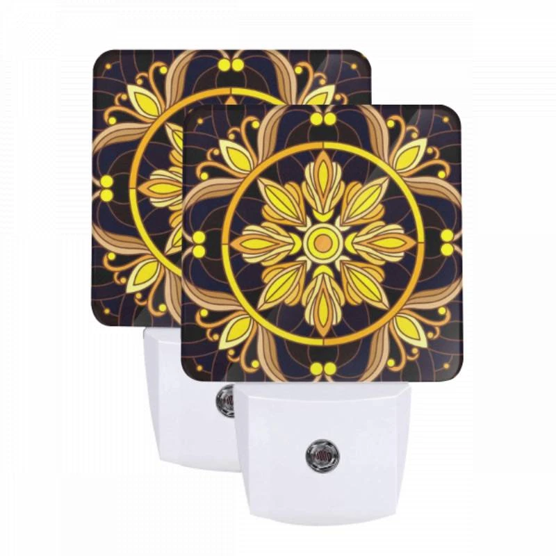 Night Light Set of 2, A colorful flower design with a yellow center. Night Light Set Of 2, A Colorful Flower Design With A Yellow Center. -Pattern Diy Shop 5beea9e0d75078680a4c4f04d84282fc08f75af4