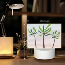 Rectangular Acrylic Night Light, Three Palm Trees Are Standing In The Sand. -Pattern Diy Shop 5d5e9640be430b8879e58a79a4468886114b4a1f