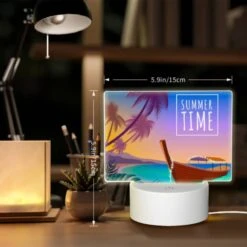 Rectangular Acrylic Night Light, A Boat With Lights On It Is Floating On The Water. -Pattern Diy Shop 5d7dbe690e5ad71262d98d65c982e6f27b692fc9