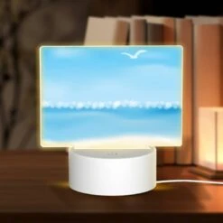 Rectangular Acrylic Night Light, A Beautiful Beach Scene With A Blue Sky