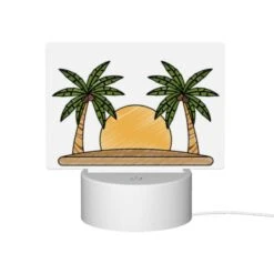 Rectangular Acrylic Night Light, A Drawing Of A Sun With Two Palm Trees On Either Side. 9 Rectangular Acrylic Night Light, A Drawing Of A Sun With Two Palm Trees On Either Side. -Pattern Diy Shop 5f4cc821e8890c7e0520c794d13a2aaf2b52a4c4