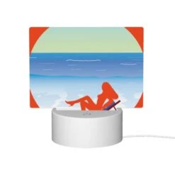 Rectangular Acrylic Night Light, A Woman Is Laying On A Beach Chair -Pattern Diy Shop 60d73dc409a4a3877e33aec27098e10aaf274e6c