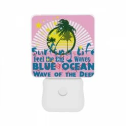 Night Light Set Of 2, A Pink And Blue Surfing Poster With A Big Wave. 8 Night Light Set Of 2, A Pink And Blue Surfing Poster With A Big Wave. -Pattern Diy Shop 612837306a61251be5682e59f39162d0523bf270