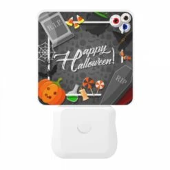 Night Light, A Halloween Sign With A Witch's Hat And A Skeleton. -Pattern Diy Shop 61d0564a1dd43212e104cf5dac8a7541d6d2dd46