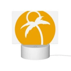 Rectangular Acrylic Night Light, A Yellow Circle With A Palm Tree In It. -Pattern Diy Shop 62d0665d9450779f278a2a4d10c80bcca1aa1219