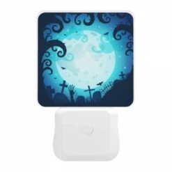 Night Light, A Spooky Scene With A Full Moon And A Bunch Of Bats Flying Around. -Pattern Diy Shop 630bb590a8fd6159a017579119136f9492b94877