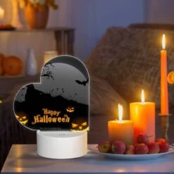 Love Acrylic Night Light, A Halloween Poster With A Tree And Bats. -Pattern Diy Shop 6957a4f1e292fd19af49bbc77e1bcf9e3af570b9