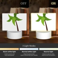 Rectangular Acrylic Night Light, A Green Palm Tree With A Brown Trunk. -Pattern Diy Shop 6a8b7f09101e3d4c00b0690c0c64f2c39c46c5c8
