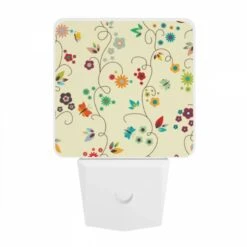 Night Light, A Colorful Floral Pattern With A Bird And A Butterfly. -Pattern Diy Shop 6c728329db3b2b003f79d1b25b9f4853f8d28f0c