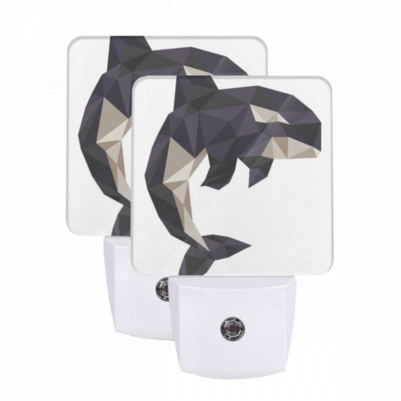 Night Light Set of 2, A black and white whale with a white belly. Night Light Set Of 2, A Black And White Whale With A White Belly. -Pattern Diy Shop 6ca093497fd584301198d8c8e1a01f33dd438ba2