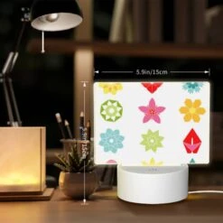 Rectangular Acrylic Night Light, A Collection Of Colorful Flower Icons. -Pattern Diy Shop 6d9e24e0dbccf4e7ed14393f27453d39be3c4b3a