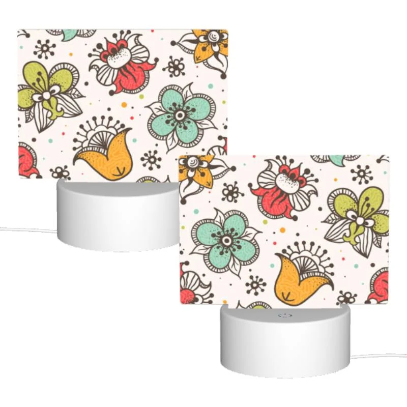 Rectangular Acrylic Night Light, A colorful floral pattern with a bird and a fox. Rectangular Acrylic Night Light, A Colorful Floral Pattern With A Bird And A Fox. -Pattern Diy Shop 6e736c692f54170c5942bc2ee396a5ad3f9687c1